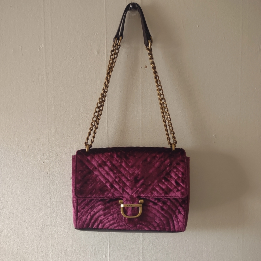 Nine West velvet convertible shoulder bag